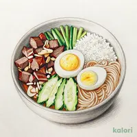 春限定 ハーフ＆ハーフ（ガーリックカルビ石焼ビビンバ＋韓美膳冷麺）