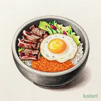 春限定 ハーフ＆ハーフ（明太子と目玉焼き石焼ビビンバ＋牛カルビサラダ）