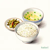 Rice Set (Rice, Soup, and Pickles)