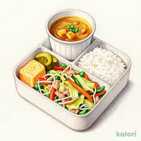 カレー＆野菜炒め弁当