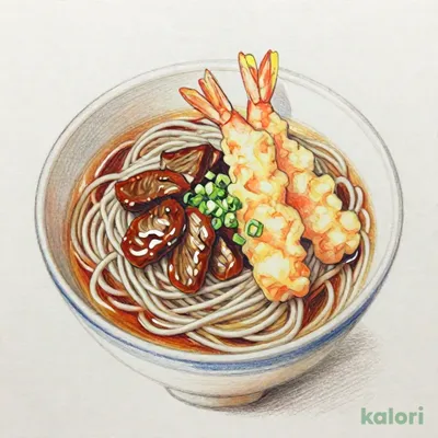 海老天牛肉そば