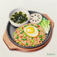 鉄板レタス炒飯わかめスープセット