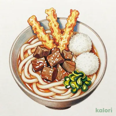 ごぼう天牛肉うどんおにぎりセット