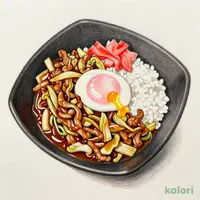 月見回鍋肉丼