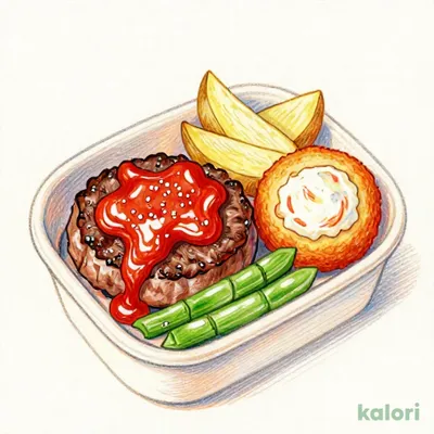 ハンバーグ＆カニクリームコロッケおかず