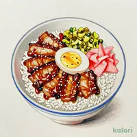 Tsukimi Chashu Pork Rice Bowl
