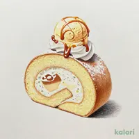 たっぷりクリームの 北海道ロールケーキ キャラメルアイス添え