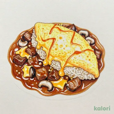 Beef Stew Omelet Rice Doria