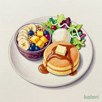 Acai Bowl and Pancake Plate