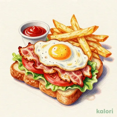 Clubhouse Sandwich and Fries with Smoked Chicken and Bacon
