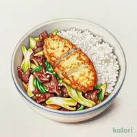 牛キャベ丼(白身フライ)