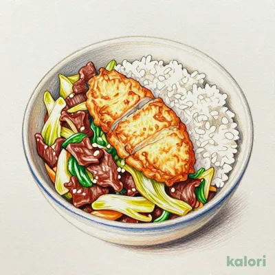 牛キャベ丼(白身フライ)