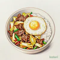 Beef & Cabbage Rice Bowl (Fried Egg)
