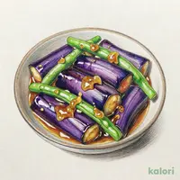 揚げ茄子とインゲンの生姜あん