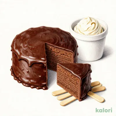 Ｓ ザッハ（チョコレートケーキ）とアイスのセット