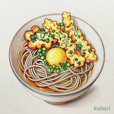 Soba Noodles with Kakiage Tempura and Egg