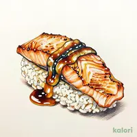 サーモンと穴子の炙り丼