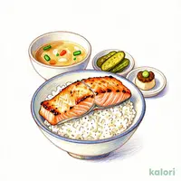 厚切り甘塩鮭定食