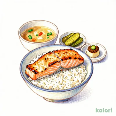 厚切り甘塩鮭定食