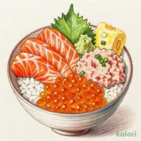 いくらサーモンねぎトロ丼