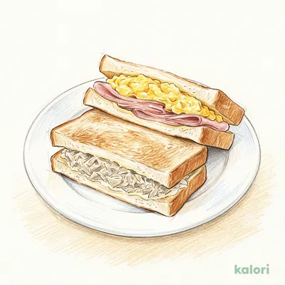 Ham, Egg, and Tuna Salad Double Sandwich