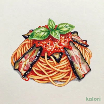 ごろっと茄子とベーコンのトマトソース