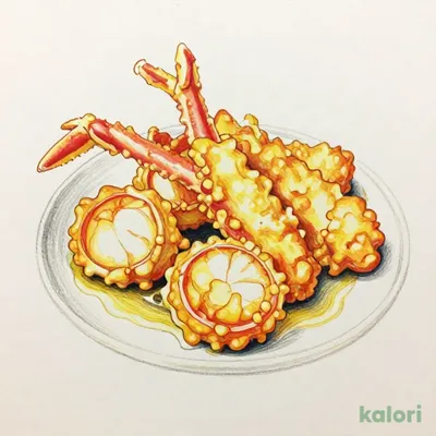 ズワイがにとホタテの天ぷら