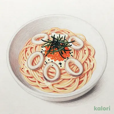 イカの明太子クリームソース