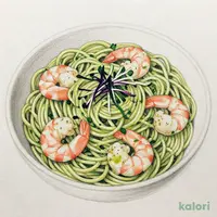エビと帆立の大葉ソース