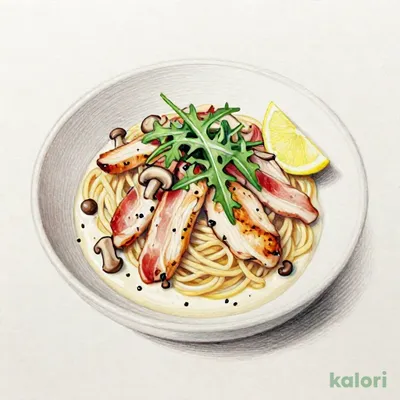 グリルチキンとベーコンのレモンクリームソース