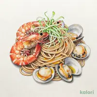 全粒粉パスタ 海の幸のバター醤油