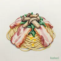 燻製ベーコンときのこのバター醤油