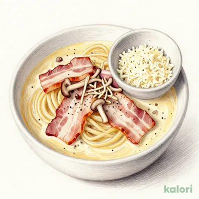 ～スープパスタ～ ごろごろベーコンのカルボナーラスープパスタ