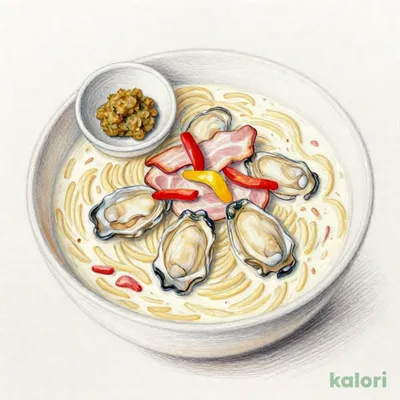～スープパスタ～ 牡蠣と彩り野菜のクリームスープパスタ