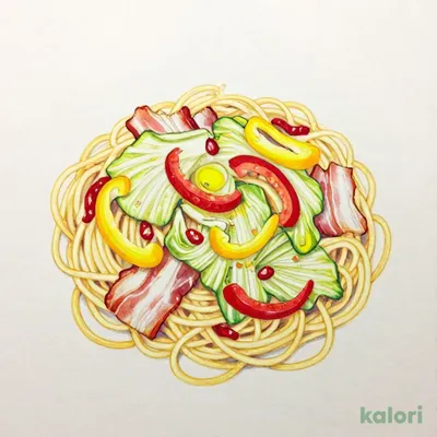 Small Aglio e Olio with Warm Vegetables and Bacon