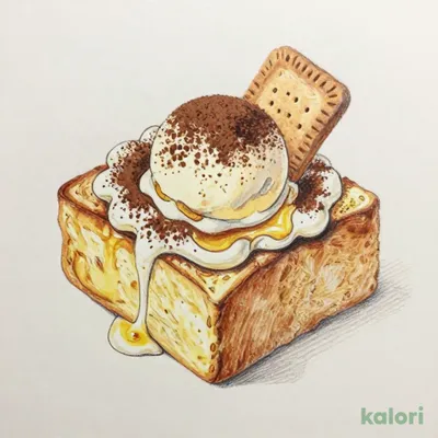 オリーブオイル香る～ ティラミスクリームハニートースト 552kcal