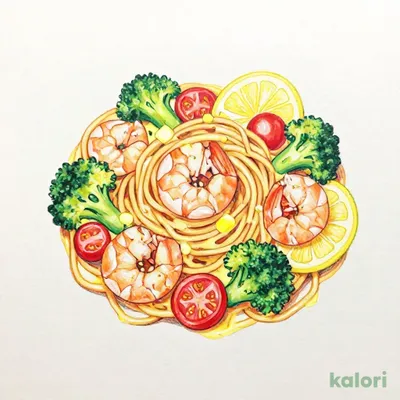 Takeout Shrimp and Broccoli Aglio e Olio with Lemon Butter Flavor