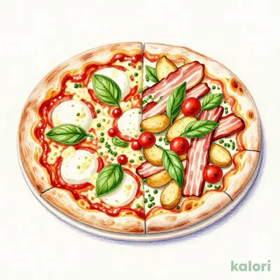 Takeout Pizza Half & Half Premium Margherita & Boscaiola