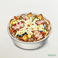 燻製ベーコンと揚げ茄子のミートドリア