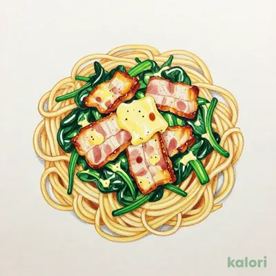 Light ほうれん草とベーコンのバター醤油