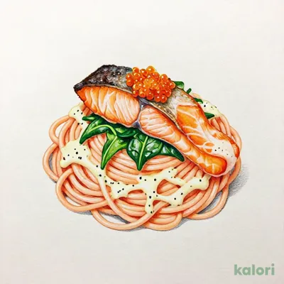 サーモンハラスといくらの明太子クリーム