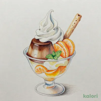 自家製プリンのジョナサンデー（早生みかん）