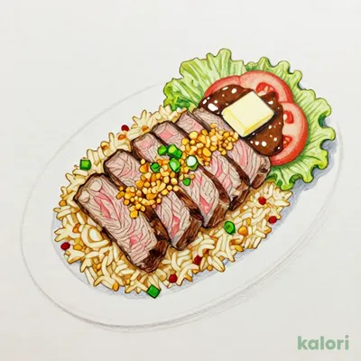 Double Meat Garlic Pilaf with Misuji Steak