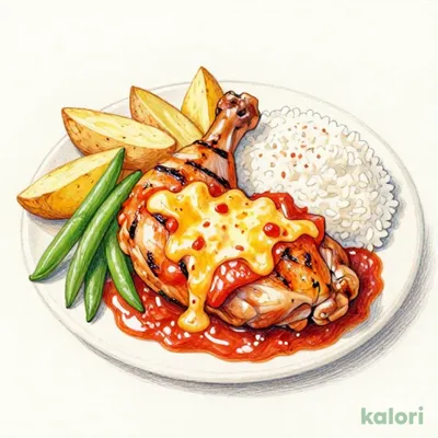 若鶏のグリルトマトソースランチ