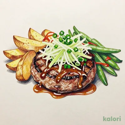 Negi-Topped Japanese Style Grated Hamburger