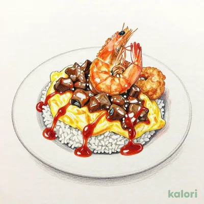 ビーフシチューオムライス+海老フライ+選べるアペタイザーセット(ドリンクバーつき)