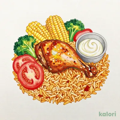 タンドリーチキン＆メキシカンピラフ大盛+選べるアペタイザーセット(ドリンクバーつき)