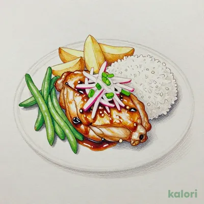 若鶏のグリル和風オニオンソースランチ