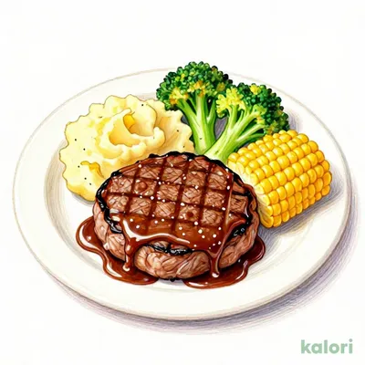 100% Angus Beef Steak Hamburger with Demiglace Sauce