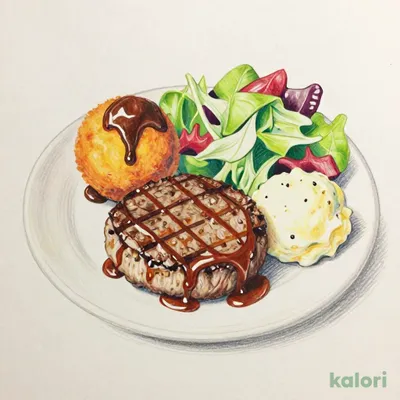日替）火　ハンバーグデミグラスソース＆かぼちゃコロッケ